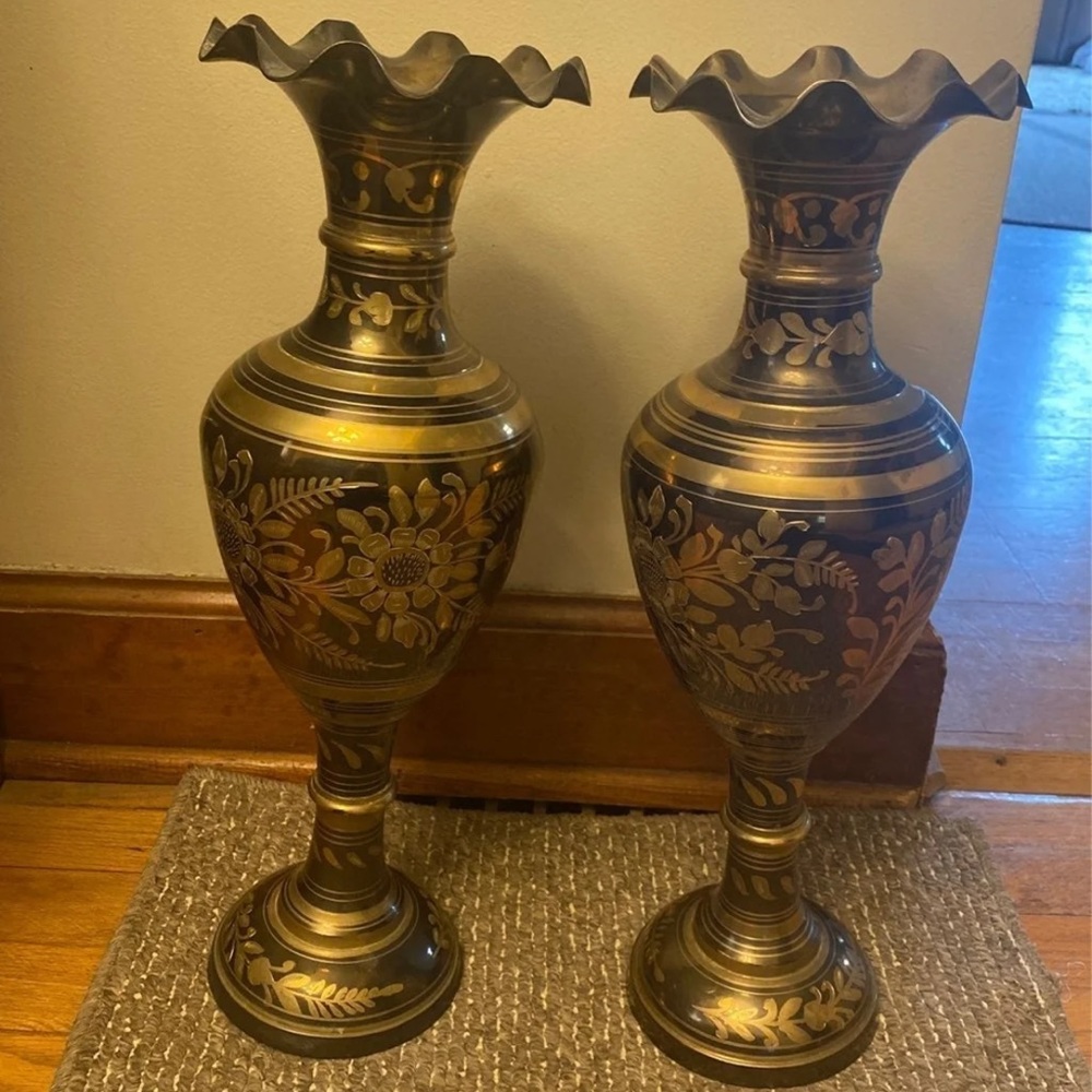Vintage brass vases